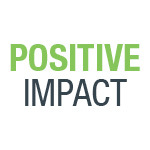 Text reading 'POSITIVE IMPACT' on a white background.