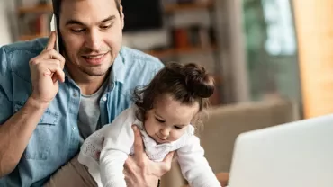 work-life balance man with baby