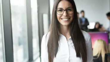 Woman smiling into the camera